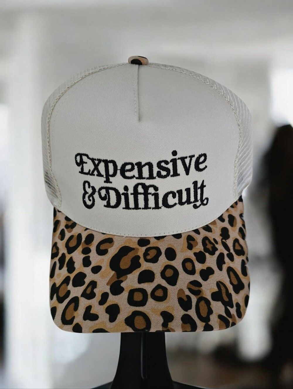 Expensive & Difficult Embroidered Mesh Snapback Trucker Cap, New